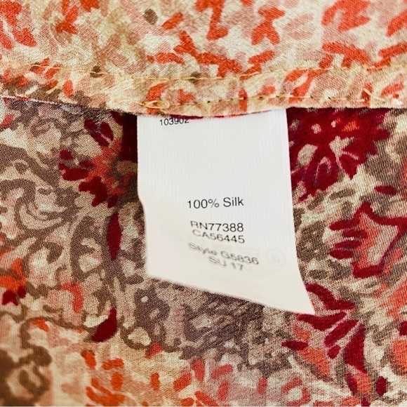 Madewell Silk Off The Shoulder Top In Watercolor Paisley Size XXS - Picture 9 of 9